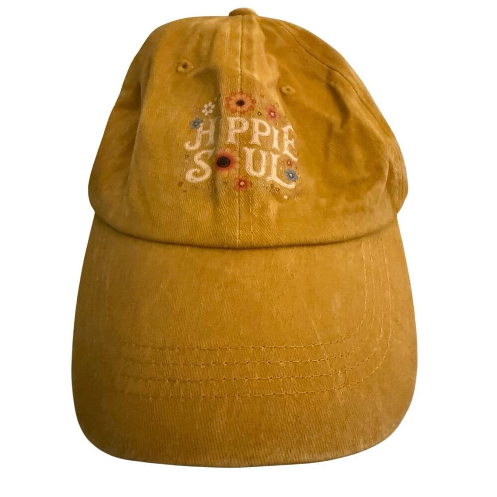 Hippie Soul Embroidered
Vintage Washed Baseball Cap
Mustard color , Boho